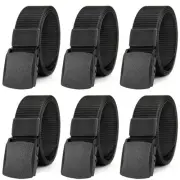 6 Pack Nylon Military Tactical Belt for Men/Women Webbing Canvas Work Belts w...