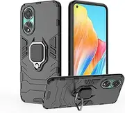 [Electro-weideworld] Kickstand Case for Oppo A78 4G, Shockproof Hard PC Holder Stand Protective Black Case Cover for Oppo A78 4G