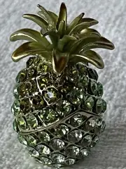 Jeweled Pineapple Green Trinket Box Made With Swarovski Crystals