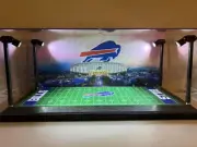 Buffalo Bills Custom 2 Mini Helmet display case with LED lights
