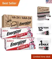 Long-Lasting 24 AA and 24 AAA Batteries - 12 Years Shelf Life Guaranteed!