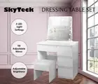 WHITE MAKE-UP DRESSER WITH LED MIRROR WITH DRAWERS & PULL OUT CHAIR KL-DS05