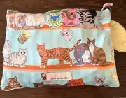 Peter Alexander Womens Karen Mabon Cat Satin PJ Set Size Large RRP$129.00