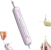 Landepend Needle Threader, 2-in-1 Needle Threader and Seam Ripper Tool, Automatic Needle Threader, Plug-in Stretchable Remover Needle Threading Tools (Purple)