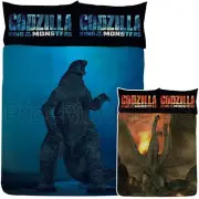 GODZILLA GHIDORAH DOUBLE DUVET COVER & PILLOWCASE SET KING OF MONSTERS OFFICIAL
