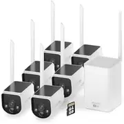 [Swann] MaxRanger4K Wireless NVR Home Security System 6-Cam Kit, 4K Cameras, Solar Powered, Longest Wi-Fi Cameras Outdoor, Color Night Vision,True Detect,No Monthly Fee,Local Storage,MR4KSD6