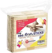 300 Mini Natural Lollipop Wooden Food Grade Craft Sticks - Ice Cream Lolly - Popsicle - 3.5 inch - Suit Crafting, Stirring, Paddle, Waxing, Small Ice Pop Stick for Kids DIY