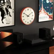 Newgate Radio City Wall Clock Black Arabic Dial - Matte PumPack of in Orange