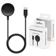 For Samsung Galaxy Watch 6/ 5 Pro/5/4/3/Active 2 Replacement Magnetic USB Type C Charging Charger Cable Cord (Black)
