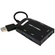 K 683 Port Usb3.0 Hub Sd / Tf Card Reader Combo Adapter Black Usb Cables Hubs & Adapters