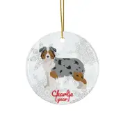 Australian Shepherd Christmas Ornament Aussie Dog Gift Mom Dad Tree Hanger Decor