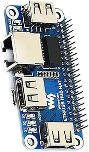 Ethernet/USB HUB HAT, 1x RJ45 10M/100M Ethernet Port, 3X USB 2.0/1.1 Ports Expansion Board for Raspberry Pi Zero