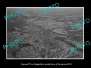 OLD LARGE HISTORIC PHOTO CONCORD NEW HAMPSHIRE AERIAL VIEW OF THE TOWN c1950