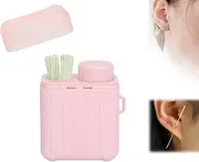 Ear Piercing Cleaning Kit, Ear Hole Care Kit, 2025 Upgrade Earrings Hole Cleaner 240Pcs Ears Piercings Holes Cleaner Floss Kits Piercing Cleaners with 15ml Cleaning, for Men and Women (Rose Scent)