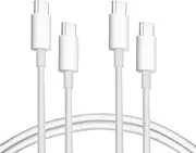 USB C to USB C Cable (2PACK 1M) 5A Fast Charging Cable PD Charger Cable White for MacBook, iPad, iPhone15/16, Samsung Galaxy, Google Pixel, Xiaomi, Kindle Whitepaper