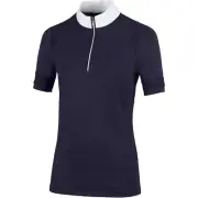 Pikeur Honey Navy Riding Shirt w White Collar & Mesh. Size 42