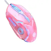 Ergonomic Wired Gaming Mouse LED 3200 DPI USB Computer Mouse Gamer RGB Mice Breathing Light 6 Keys Control Mouse for PC Laptop 5.0 - Pink