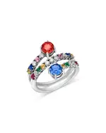 Bloomingdale's Fine Collection Ruby, Emerald & Rainbow Sapphire Wrap Ring in 14K White Gold