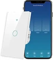 UanTii Smart Switch Tuya WiFi Switch Alexa Switch Timing Schedule Wireless Switch Works with Smart Life App, Compatible with Alexa Works with Google Home (white-1gang)