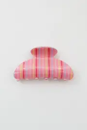 Pink Stripe Claw Clip