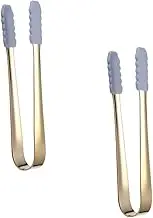 KICHOUSE Set of Small Food Tongs Ice Cube Clip Silicone Tips for Buffets and Bars