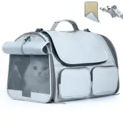 Cat Carrier, Soft-Sided Small Dog Carrier, Large Cat Travel Bag with 4 Mesh W...