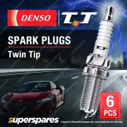 6x Denso Nickel Twin Tip Spark Plugs for Mitsubishi 380 Pajero NH NJ NK NL NM NP