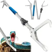 [Frebuta] 69-Inch Snake Catcher Pole Stainless Steel Adjustable Handle Soft Grip Yellow