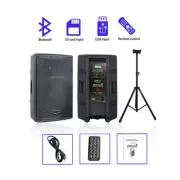 2-Way 15" Active Speaker 4000W Powered PA Speaker Stand Holder Heavy Duty Tripod