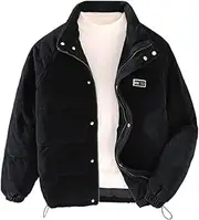 [Valtorixia] Mens Corduroy Jackets Full Zip Up Mock Neck Long-lined Fleece Sherpa Vintage Trucker Shackets Coat