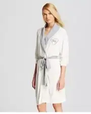Love & Cherish Women's Bride Robe Size XL/ XXL White Gray Bridal