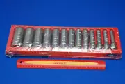 Snap-on NEW Ships FREE 13 Pc 1/2" Drive 12-Point SAE Flank Drive Deep Socket Set