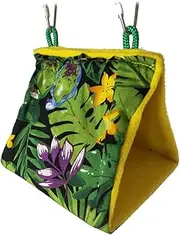 Happyyami Summer Sunshade Parrot Hammock Print Hanging Bed for Birds Durable Comfortable Bird Supplies Green