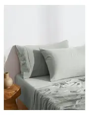 [Dreamaker] Superfine Washed Microfibre Standard Pillowcase Twin Pack in Dove Grey