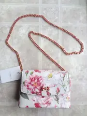 Ted Baker Victorian Floral Crossbody Shoulder Purse Rose Gold Chain