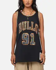 [MITCHELL & NESS] Mitchell & Ness Chicago Bulls Dennis Rodman 'Wilderness' 98 Swing Jersey Black - Size L L Black