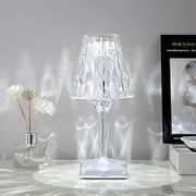 Cordless Table Lamp, Rechargeable Crystal Diamond Table Lamps, 3 Color Modes LED Touch Lamp, Acrylic Crystal Bedside Lamp, Portable Desk Lamps, for Bedroom Living Room Office Restaurant Night Light