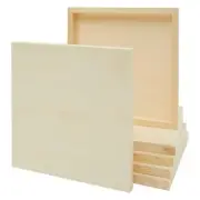 6 Pack Unfinished Square Wood Panels for Painting, 12x12 Wooden Canvas Boards...