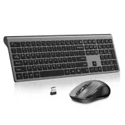 Wireless Keyboard Mouse Combo,2.4Ghz USB Full Size Cordless Computer Silent K...