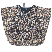 Womens NEW Kaftan Top Sz16 Animal Print Stretchy Mesh Elbow Batwing Sleeve Lined