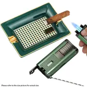 Lubinski 3 Jet Flame Torch Cigar Lighter Punch Needle and Ceramic Cigar Ashtray