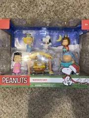 New Peanuts Nativity Figures Deluxe Set Christmas Pageant Snoopy Manger Stable