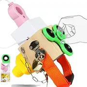 Busy Cube Sensory Toys for Toddlers，Montessori Fidget Cube Learning Life Skills Lock Picking and Shoe Tying，Wooden Busy Board Activity Cube Education & Learning Toddler Travel Toys1 2 3 4 Year