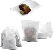 50 Pcs Tea Bags Empty, Disposable Tea Filter Bags, Empty Tea Bags for Loose Tea (White, 12*14CM)