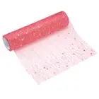 Bright Red Table Runner Roll, 11" x 30 Feet Sequin Foil Metallic Table Runner