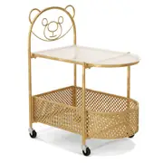 Giantex Coffee Table Modern Cocktail Table w/Storage Basket Sofa Side Table Golden