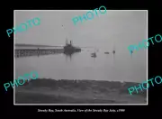 OLD LARGE HISTORIC PHOTO STREAKY BAY SOUTH AUSTRALIA VIEW OF JETTY c1900