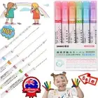 6Pcs Quick-drying Colorful Curve Highlighters Cute Hand Creative Marker Pens AN