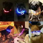 Rechargeable LED Light-Up Flash Glow Collar Dog Pet Safety USB Adjustable NEW