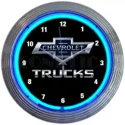 CHEVY TRUCKS 100TH ANNIVERSARY NEON CLOCK Man Cave Lamp Light